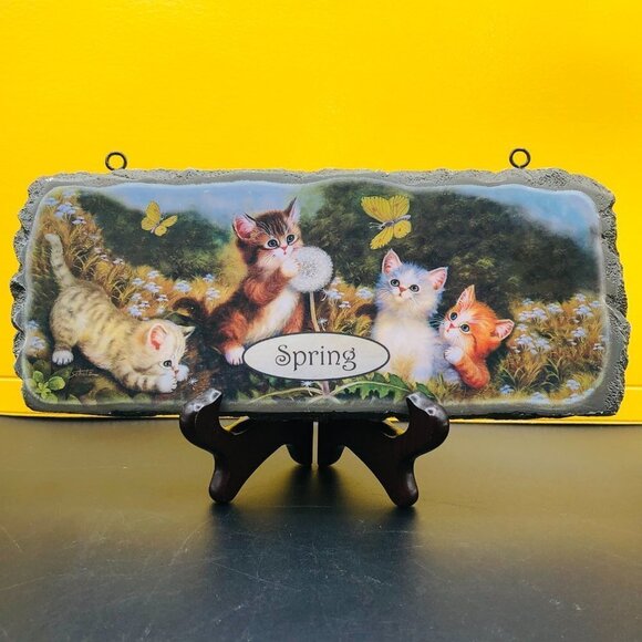 2010 Bradford Exchange Cozy Companions Limited Series Cats Wall Plaque, set of 3 - Picture 3 of 11